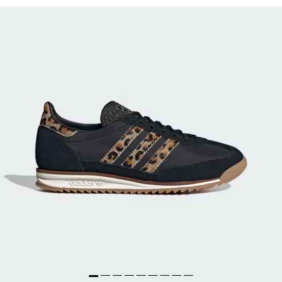 Adidas SL 72 OG Black with Leopard Print Men's Sneakers - Picture 1 of 10